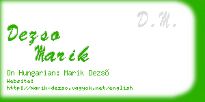 dezso marik business card